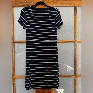 Kindred Bravely Navy Stripe Maternity and Nursing Dress